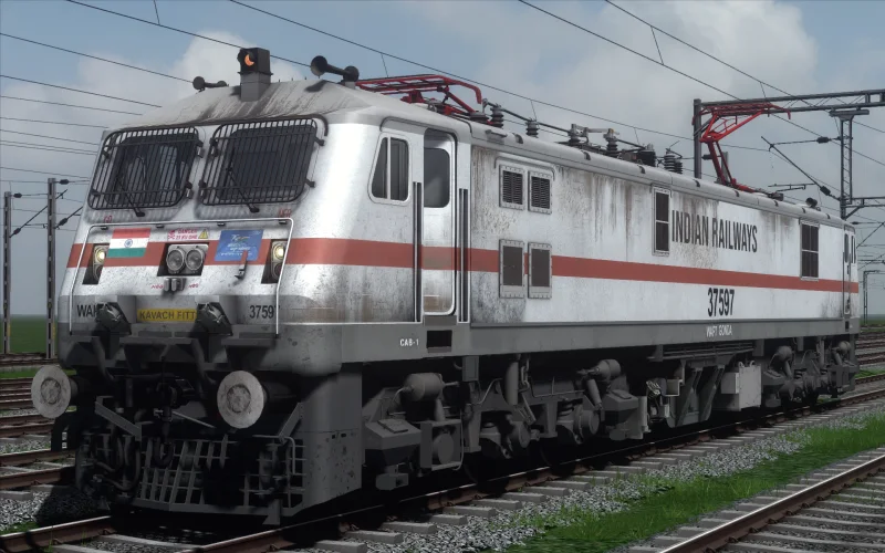 Realistic Gonda shed WAP7 repaint for FLG WAP7 by Streak 2 gaming